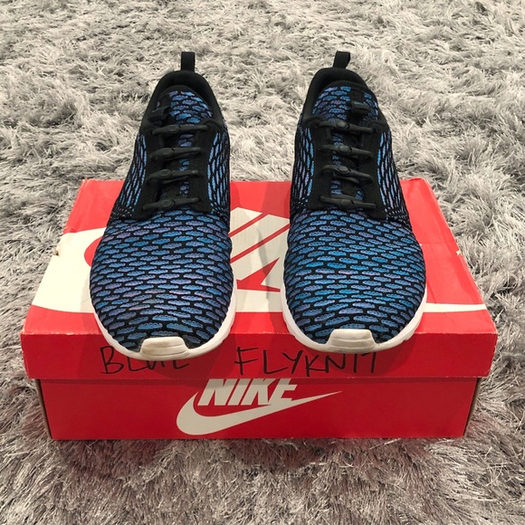 Nike Flyknit Rosherun Black Neo Turbo. Mens 10.5 - Picture 2 of 5